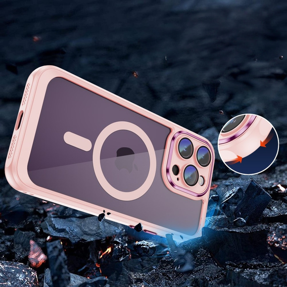 Чехол для iPhone 15 Pro, ERBORD Impact Guard, MagSafe, розовый