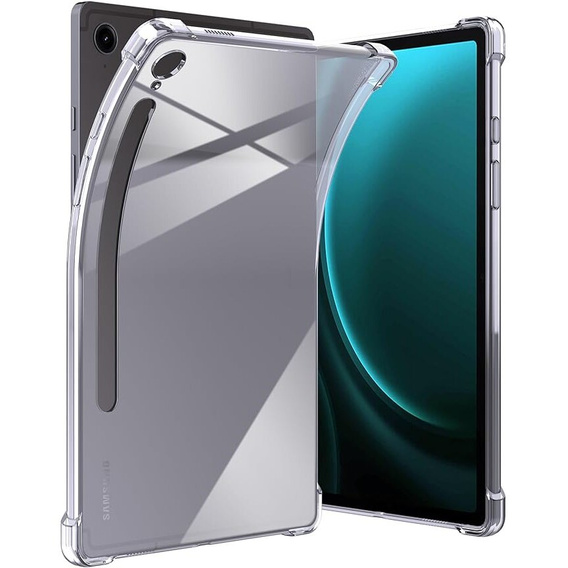 Чохол для Samsung Galaxy Tab S9 FE, з тримачем для стилуса, силіконовий, прозорий