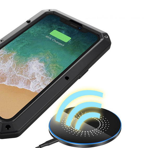 Чохол для iPhone 15 Plus, броньований, з інтегрованим склом, чорний