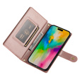 Откидной чехол для iPhone 16 Pro, Wallet Zipper Pocket, розовый