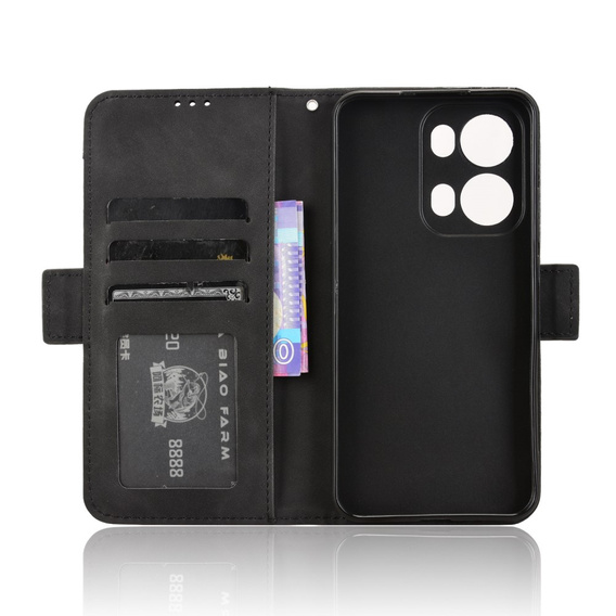 Футляр з клапаном для Oppo Reno 13 Pro, Card Slot, чорний