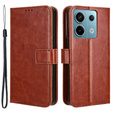 Откидной чехол для Xiaomi Redmi Note 13 Pro 5G, Crazy Horse Wallet, коричневый
