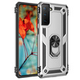 Бронированный Чехол до Samsung Galaxy S21, Nox Case Ring, серебряный