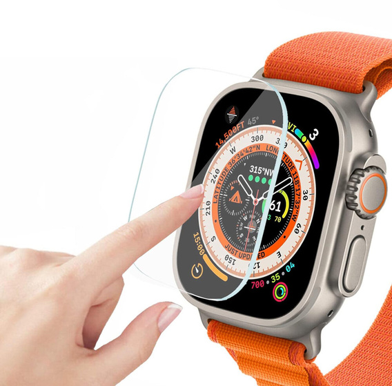 2x закаленное стекло с монтажной рамкой ERBORD для Apple Watch Ultra 1/2/3 49 мм