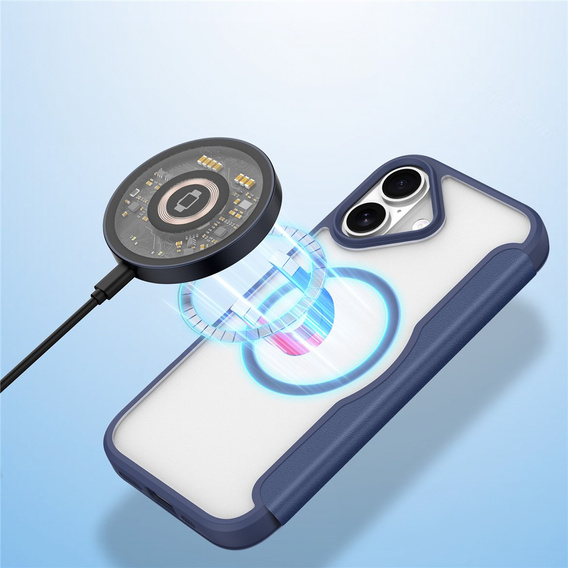 Чехол Dux Ducis для iPhone 17, Skin X Pro, с откидной крышкой, для MagSafe, темно-синий