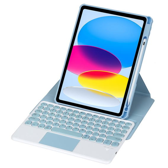 Чехол клавиатура для iPad 11" 2025 A16 (11 gen.) / iPad 10.9" 2022 (10 gen.), Rotary 360° Leather, светло-голубой