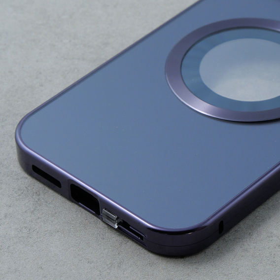 Чехол для iPhone 14, Dual Glass, для Magsafe, фиолетовый