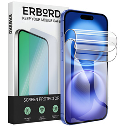 2x Гідрогелева плівка для iPhone 15 Pro Max, ERBORD Hydrogel Foil