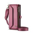 Чехол CASEME для Samsung Galaxy S24 FE, RFID Leather Wallet, с плечевым ремнем, красный