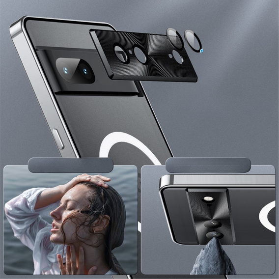 Защитный чехол для камеры Google Pixel 8, CamShield MagSafe, прозрачный / серебряный