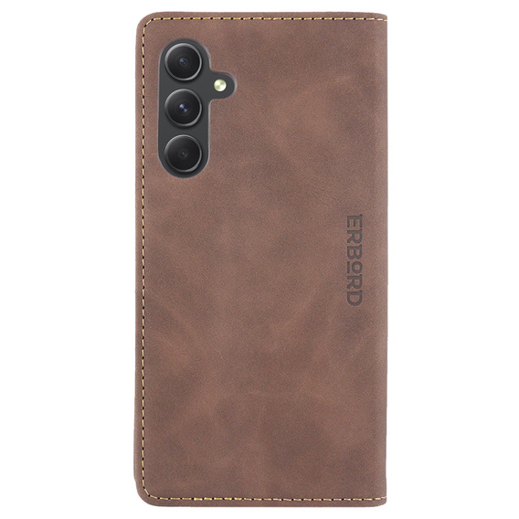 Чехол для Samsung Galaxy A54, ERBORD Vintage, бумажник с клапаном, кофе