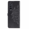 Откидной чехол для Samsung Galaxy Z Fold 4 5G, Mandala, чёрный
