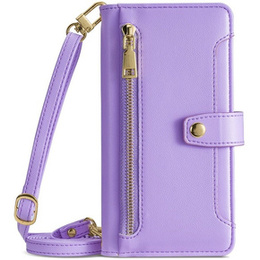Откидной чехол для iPhone 14 Pro, Wallet Zipper Pocket, фиолетовый