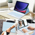 Чехол + клавиатура Samsung Galaxy Tab S9 FE, Leather Pen Slot, светло-голубой