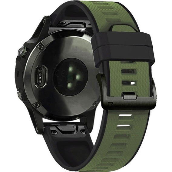 Силиконовый ремешок для Garmin Fenix 5/6/7 Forerunner 945/935, Green / Black