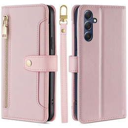 Откидной чехол для Samsung Galaxy A16, Wallet Zipper Pocket, розовый