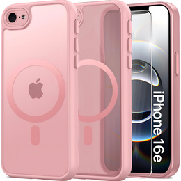 Чохол для iPhone 16E, для MagSafe, ERBORD Matt Case, чорний + захисне скло