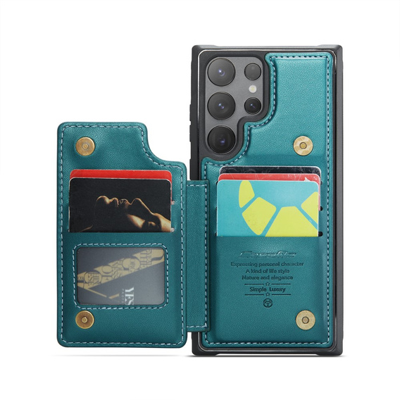 CASE фліп-чохол для Samsung Galaxy S25 Ultra, Litchi Wallet, зелений