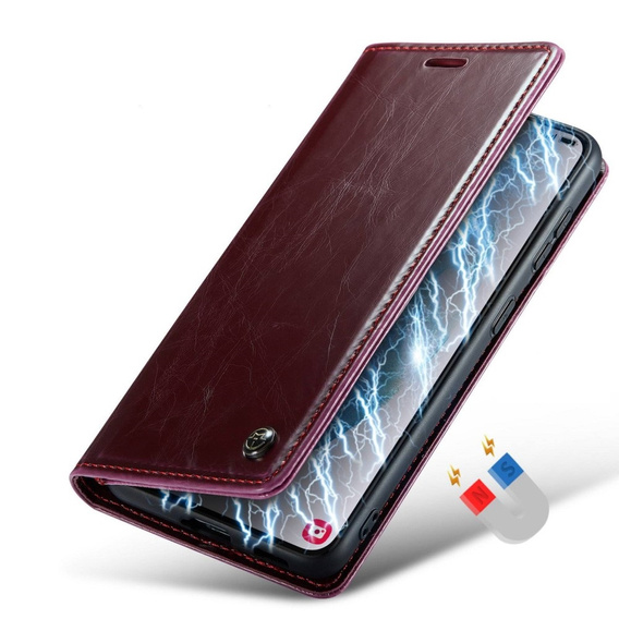 Флип-кейс CASEME для Samsung Galaxy S21, Waxy Textured, красный