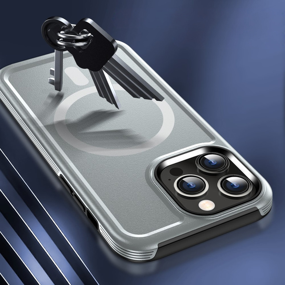 Чехол MagGuard для iPhone 15 Pro Max, MagSafe, серебряный