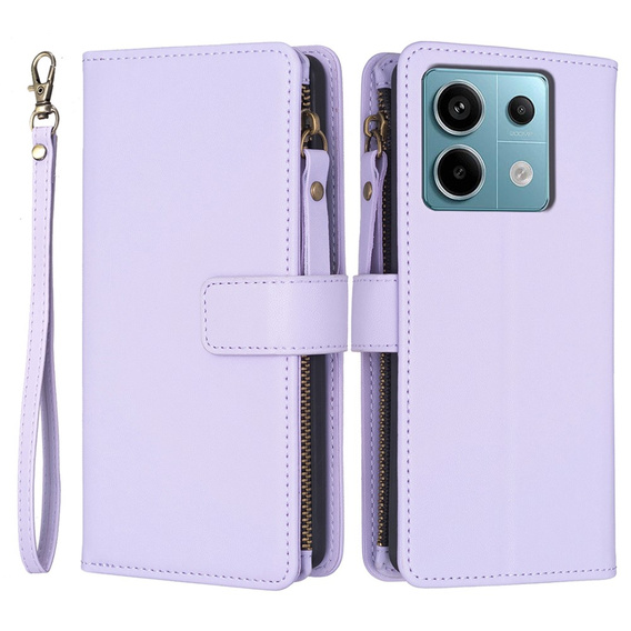 Откидной чехол для Xiaomi Redmi Note 13 Pro 4G / Xiaomi Redmi Note 14S / Xiaomi Poco M6 Pro 4G, Wallet Zipper Pocket, фиолетовый