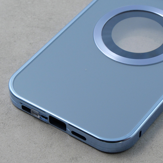 Чехол для iPhone 12 Pro Max, Dual Glass, для Magsafe, синий