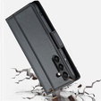 Чохол для Samsung Galaxy S24, ERBORD Glossy Litchi, гаманець з клапаном, чорний