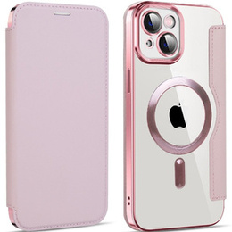 Откидной чехол для iPhone 13, RFID Wallet MagSafe CamShield, розовый