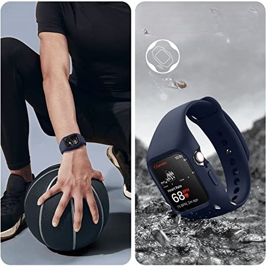 Ремінець + чохол Suritch для Apple Watch 4/5/6/7/8/SE 44/45mm, темно-синій