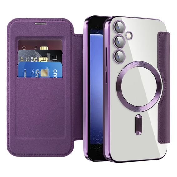 Откидной чехол для Samsung Galaxy S23 FE, RFID Wallet MagSafe CamShield, фиолетовый