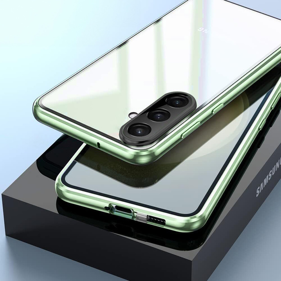 Чохол для Samsung Galaxy A56, Magnetic Dual Glass, зелений