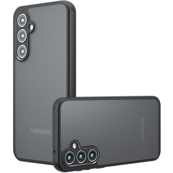 Чехол до Samsung Galaxy A15, Fusion, прозрачный / черный + 9H стекло