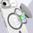 Чехол для iPhone Air, для MagSafe, с подставкой, прозрачный с серыми вставками