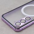 Магнитный чехол с двойным стеклом MagSafe для Samsung Galaxy S23+ Plus, фиолетовый