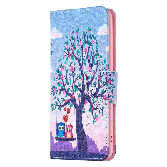 Откидной чехол для Xiaomi 13 Lite, Wallet, tree & owls, синий