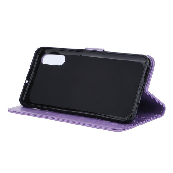 Откидной чехол для Samsung Galaxy A50 / A30s, Butterfly Flower, фиолетовый