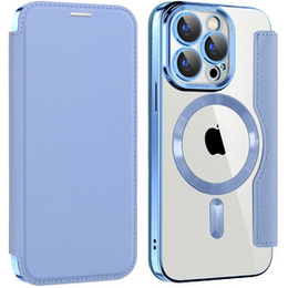 Откидной чехол для iPhone 15 Pro, RFID Wallet MagSafe CamShield, синий