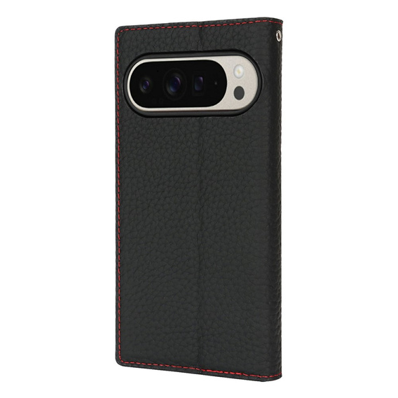 Чехол с откидной крышкой для Google Pixel 10 Pro XL, кожа Litchi Grain, черный