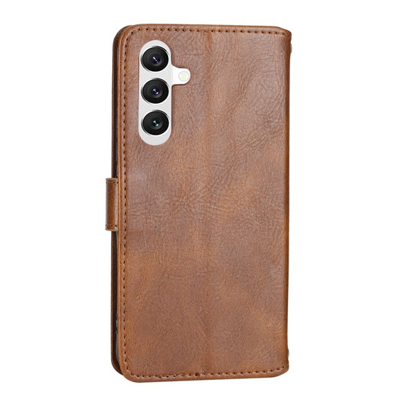 Чохол-книжка для Samsung Galaxy A54 5G, Wallet Zipper Pocket, з плечовим ременем, коричневий