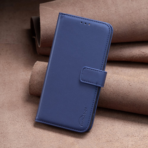 Откидной чехол для Samsung Galaxy A25 5G, BINFEN Wallet, синий + 9H стекло  