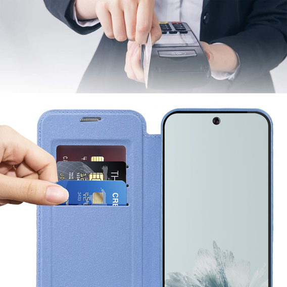 Откидной чехол для Google Pixel 9A, RFID Wallet MagSafe CamShield, синий