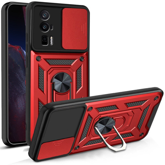 Чехол NOX Camera Slide Xiaomi Poco F5 Pro, CamShield Slide, красный