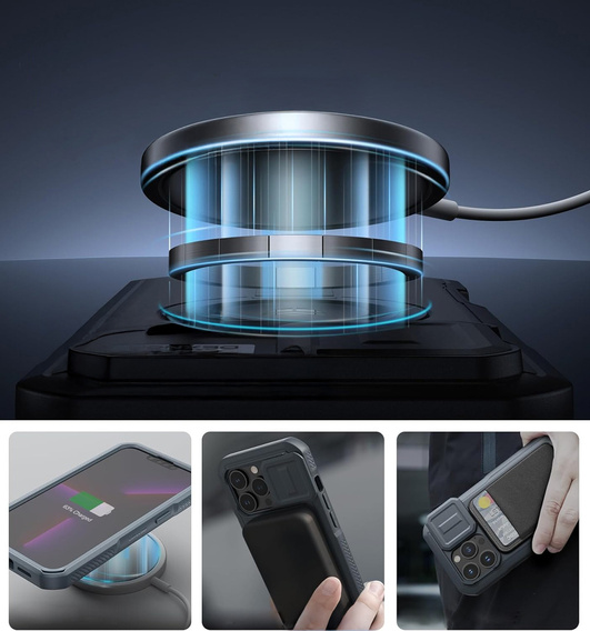 Броньований чохол для iPhone 15, Dexnor CamProtect MagSafe, зелений (Дві рамки)