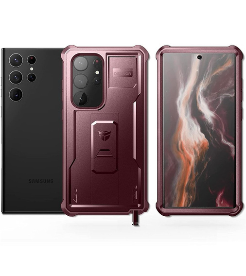 Бронированный чехол для Samsung Galaxy S23 Ultra, Dexnor Full Body (Two Frames), красный