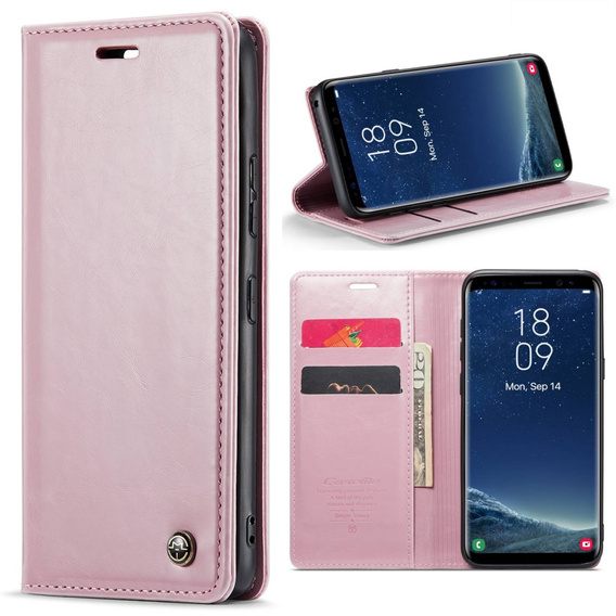 Флип-кейс CASEME для Samsung Galaxy S8, Waxy Textured, розовый