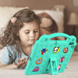 Детский чехол для iPad 10.2" 2021/2020/2019 (9/8/7 gen.) / Air 10.5" 2019 (3 gen.), Cute Patterns, с подставкой, зелёный
