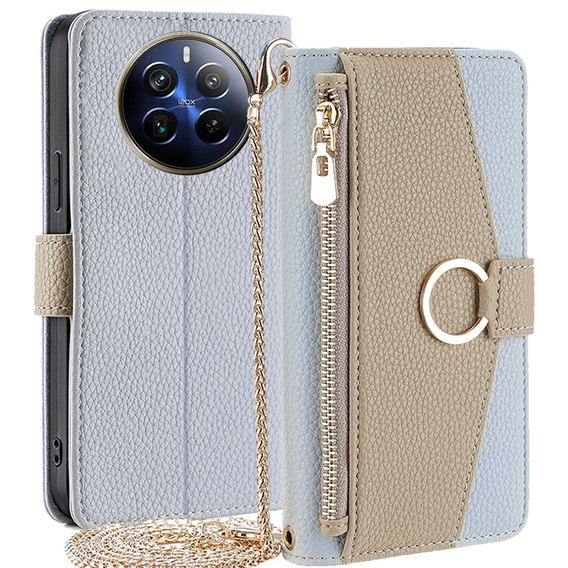 Чохол-книжка для Realme 12 Pro 5G / 12 Pro+ 5G, Wallet Zipper Pocket, з дзеркалом, м'яти
