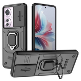 Чехол для Oppo Reno 11F 5G, KickStand Camera Lens, чёрный