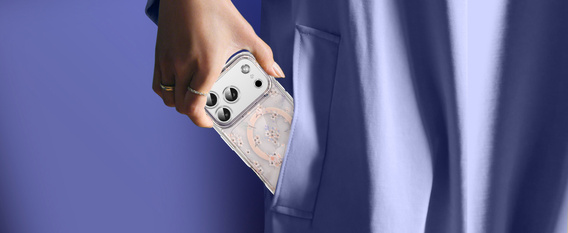 Магнітний чохол з квітковим лазерним візерунком для iPhone 17 Pro