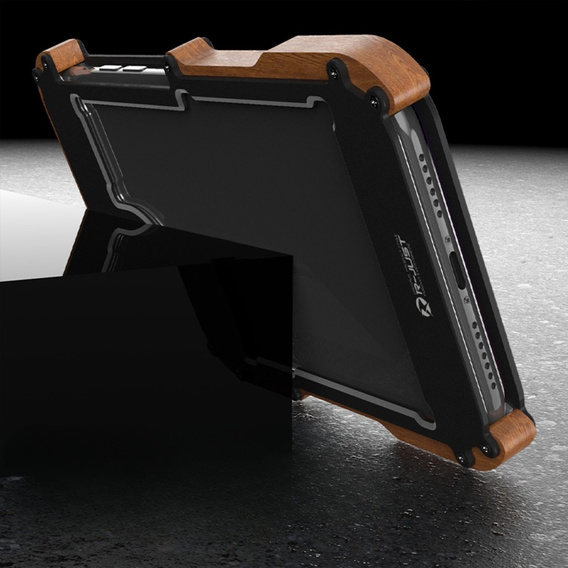 Чохол R-JUST для iPhone 13 Pro, Alu Wood Bumper, чорний